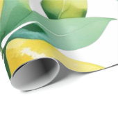 Modern citroenblauw bloemenscript vrijgezellenfees cadeaupapier (Rol Hoek)