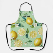 Modern citroenblauw bloemenscript vrijgezellenfees schort (Voorkant)