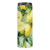 Modern citroenblauw bloemenscript vrijgezellenfees thermosbeker (Achterkant)