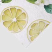 Modern citroenblauw bloemenscript vrijgezellenfees tissuepapier (Detail)