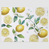 Modern citroenblauw bloemenscript vrijgezellenfees tissuepapier (Voorkant)