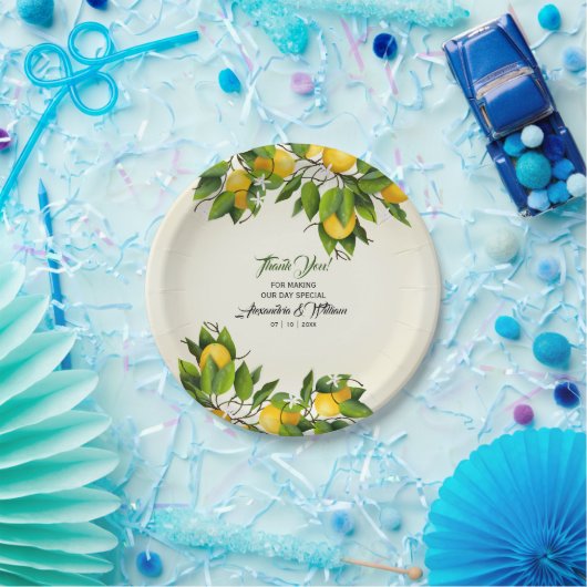 Modern  citroenfruit | Bruiloft Papieren Bordje (Feest)