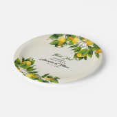 Modern citroenfruit | Bruiloft Papieren Bordje (Gekanteld)