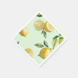 Modern citroengeel bloemenschrift vrijgezellenfees servet