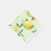 Modern citroengeel bloemenschrift vrijgezellenfees servet (Hoek)