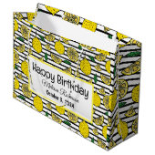 Modern citroenpatroon Verjaardag Groot Cadeauzakje (Voorkant Gekanteld)