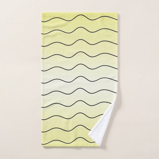 Modern Citrus Buttermint Yellow Black Initial Bad Handdoek (Handdoek)