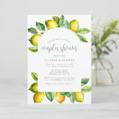 Modern Citrus citroen Baby shower Invitation Kaart (Staand voorkant)