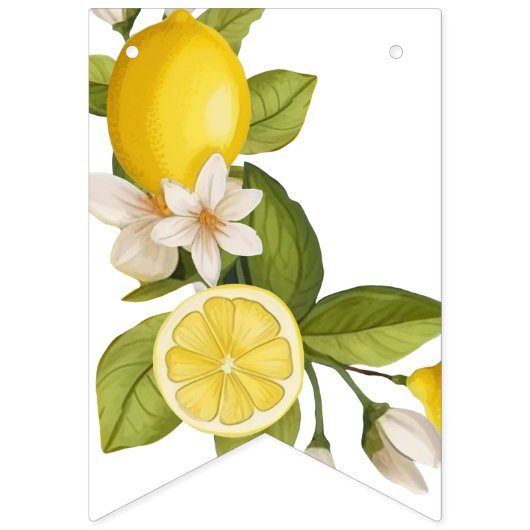 Modern citrus citroen Baby shower Vlaggetjes (Tweede vlag)