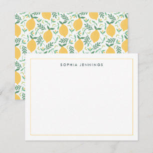 Modern Citrus Fruit Zomer Lente Geel Notitiekaartje