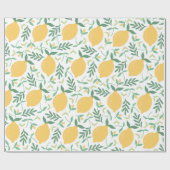 Modern Citrus Geel Zomer Greenery Patroon Cadeaupapier (Vlak)