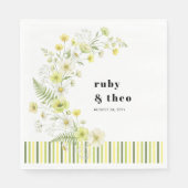 Modern Citrus Green Wildflower Wedding Servet (Voorkant)
