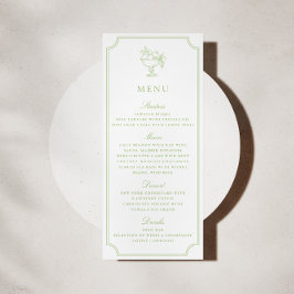 Modern Citrus Groen Dubbel Kader Trouwmenu Kaart