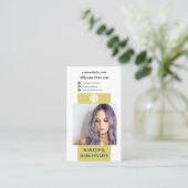 Modern Citrus Groen Haarstylist QR-code Logo Visitekaartje (Staand voorkant)