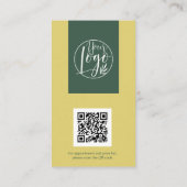 Modern Citrus Groen Haarstylist QR-code Logo Visitekaartje (Achterkant)