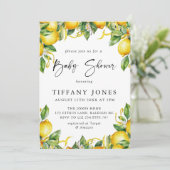 Modern Citrus Lemon Baby shower Kaart (Staand voorkant)