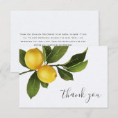 Modern Citrus Lemon Garden Vrijgezellenfeest Dank  Bedankkaart (Voorkant / Achterkant)