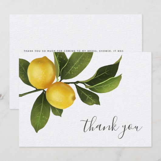 Modern Citrus Lemon Garden Vrijgezellenfeest Harte Kaart (Voorkant / Achterkant)