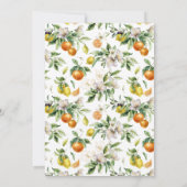 Modern Citrus Lemon Sinaasappel Baby shower Kaart (Achterkant)