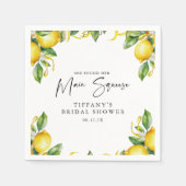 Modern Citrus Lemon Vrijgezellenfeest Servet (Voorkant)