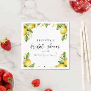 Modern Citrus Lemon Vrijgezellenfeest Servet