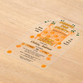 Modern Citrus Luxe Sinaasappel u klaar Baby shower Acryl Uitnodigingen (Laagn)