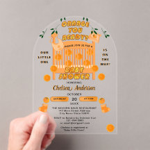 Modern Citrus Luxe Sinaasappel u klaar Baby shower