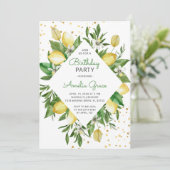 Modern Citrus Mediterraan verjaardagsfeest Kaart (Staand voorkant)