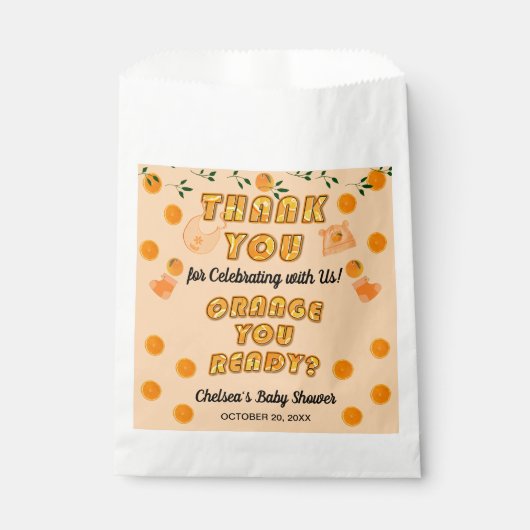 Modern Citrus Sinaasappel Cutie Fruity Zest Dank u Bedankzakje (Voorkant)