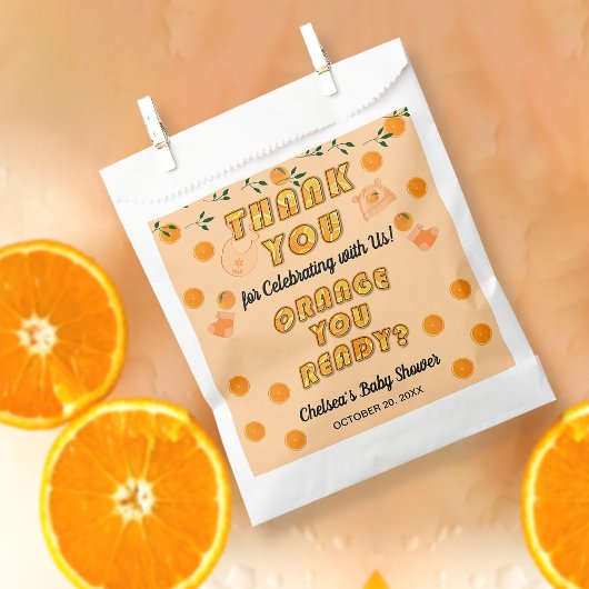 Modern Citrus Sinaasappel Cutie Fruity Zest Dank u Bedankzakje