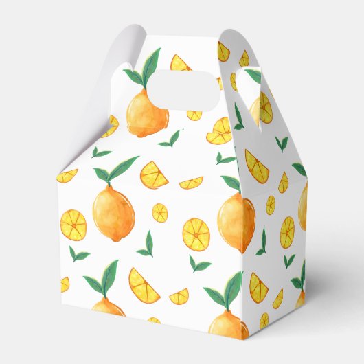 Modern Citrus Sinaasappel Pattern Baby shower Bedankdoosjes (Achterkant)
