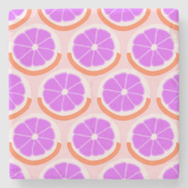 Modern Citrus Slice Pink Lemonade Stenen Onderzetter