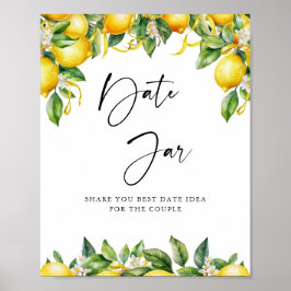 Modern Citrus vrijgezellenfeest Date Jar Game Poster