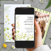 Modern Citrus Wildflower Stripe Photo Reception Kaart