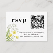 Modern Citrus Wildflower Stripe QR RSVP Informatiekaartje (Voorkant)