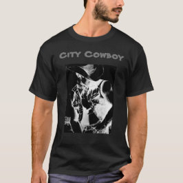 Modern City Cowboy Cute Mannen Black T-shirt