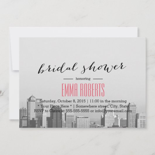 Modern City Skyline Destination Vrijgezellenfeest Kaart (Voorkant)