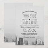 Modern City Skyline Destination Wedding Kaart (Voorkant / Achterkant)