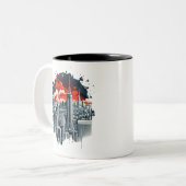 Modern City skyline mok ontwerp (Voorkant links)