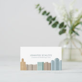 Modern City Skyline Real Estate Agent Professional Visitekaartje (Staand voorkant)