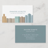 Modern City Skyline Real Estate Agent Professional Visitekaartje (Voorkant / Achterkant)
