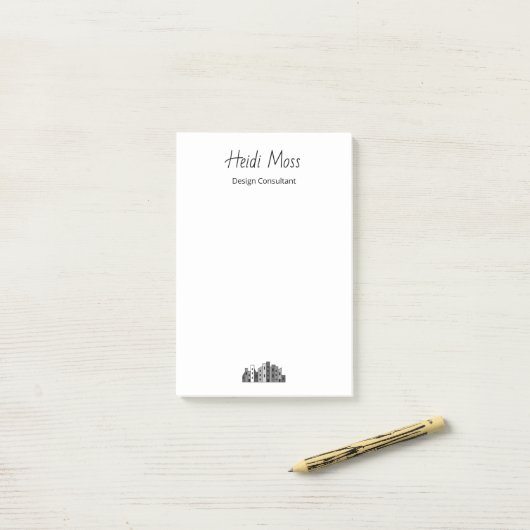 Modern City Skyline Urban Design Consultant  Post-it® Notes (Op bureau)