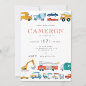 Modern City Transportation verjaardagsfeestje Uitn Kaart (Voorkant)