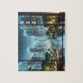 Modern City Uitzicht bij Raining Night Jigsaw Puzz Legpuzzel (Verticaal)