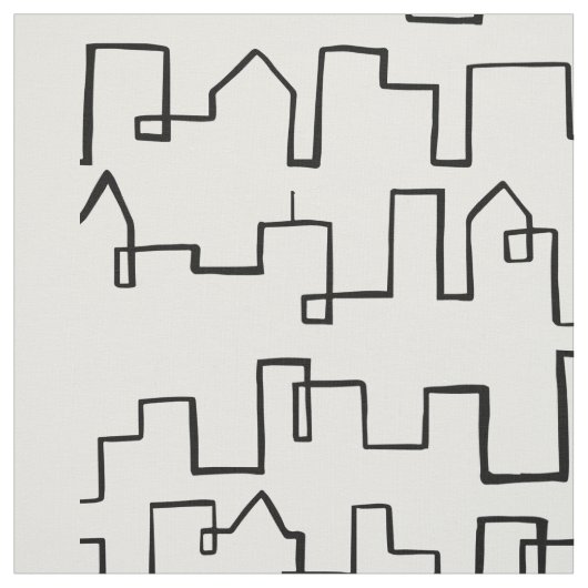 Modern Cityscape beschilderd design Stof (Swatch)