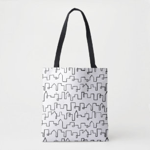 Modern Cityscape beschilderd design Tote Bag