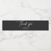 Modern Class Black Dank u Waterfles Etiket (Enkel label)