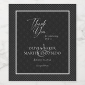 Modern Class Black Dank u Wijn Etiket (Enkel label)