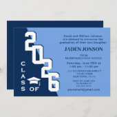 Modern Class of 2024 Afstudeerder Blue Graduation  Kaart (Voorkant / Achterkant)