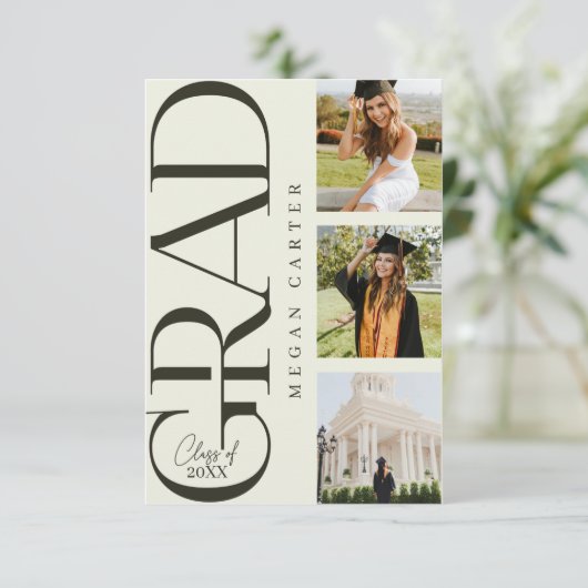 Modern Class of 2025 Afstuderen Aankondiging Kaart (Staand voorkant)